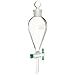 Chemglass CG-1742-03 Glass Squibb Style Separatory Funnel, with 2mm PTFE Stopcock, 125mL Capacity