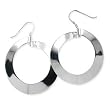 .925 Silver Dangle Wavy Hoop Earrings