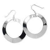 .925 Silver Dangle Wavy Hoop Earrings