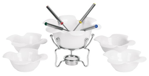 Trudeau Blossom Chocolate Fondue 11 Piece Set