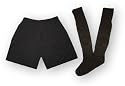 Code Four Athletics Kids' Soccer Shorts-n-Socks Kit in basic black