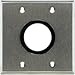 TecNec 2-Gang Stainless Steel Wall Plate with One 1-5/8 inch Grommet
