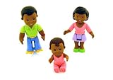 Fisher Price My First Dollhouse Figures African American, Mom, Dad, Baby