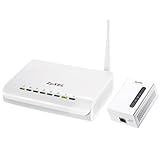 ZyXEL NBG318S 200 Mbps HomePlug AV Powerline Router w/4Port Fast Ethernet Switch and PLA401 200 Mbps Powerline Wall-plug Adapter (Starter Kit)