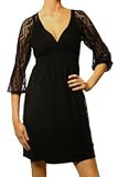 Sale: Ella Moss Corsica Long Sleeve Lacey V-Neck Dress in Black