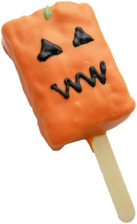 Chocolate Dipped Rice Krispie Treat Pumpkin for Halloween