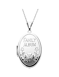 Oval Family Locket Pendant With Diamond 14K Gold Yellow With Rhodium Plated 84487