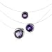 Sterling Silver Three Amethyst Gem Necklace 17