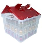 IRIS Holiday Wing-Lid Box with Ornament Dividers 60QT WL-60