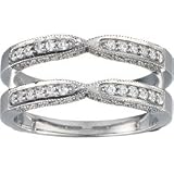 Sterling Silver & CZ Wedding Ring Guard Enhancer