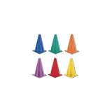 Champion Sports 9 Inch Colored Cones - Set of 6