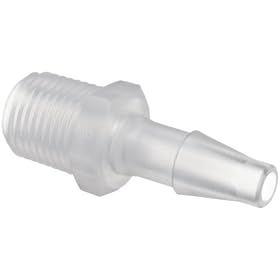 Value Plastics 1850-6  1/8-27 NPT Thread with 7/16" Hex to Classic Series Barb, 3/16" (4.8 mm) ID Tubing, Natural Polypropylene, (25-Pack)