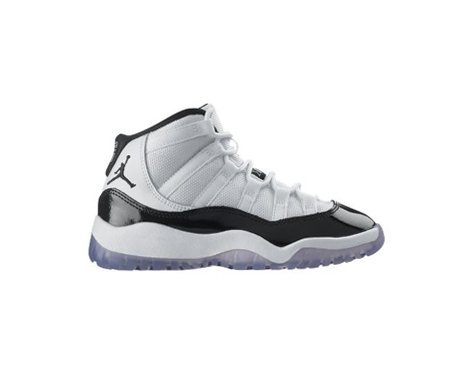 NIKE JORDAN 11 RETRO (PS) LITTLE KIDS 378039-107 (2.5, WHITE / BLACK - DARK CONCORD)