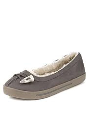 Faux Fur Toggle Ballerina Slippers