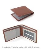 Stewart Stand Tan Leather Exterior Bi-Fold Wallet with Id Window & Straight Card Slots
