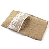 Burlap Silverware Holder - Rustic Place Cards - Burlap Silverware Cutlery Pouch Sleeve - Wedding Rustic Menu - Wedding Table Setting Decor 4in x 8in (Set of 20)