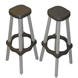 Leisure Accents Barstool Set (2/Carton), Portabello/Beige, 26 Inches Tall