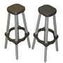 Leisure Accents Barstool Set (2/Carton), Portabello/Beige, 26 Inches Tall