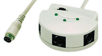 アクロス Macプリンター・モデム切替器 ミニDin8Pオス-ミニDin8Pメス×3 AME373