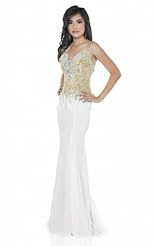 Chiffon/Taffeta/Tulle Mermaid Crystals Beaded Lace Crystal Applique Party Dress/Maxi Dress 