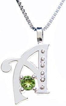 Sterling Silver Pendant Alphabet A August