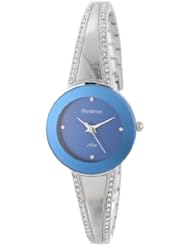 Armitron Womens 75/5151BLSV Crystal Swarovski Accented Wall-to-Wall Silver-Tone Bangle Watch