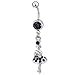 Belly Button Rings Purple Crystal Ballerina Dangle