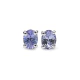 0.40 Carat Genuine Tanzanite Sterling Silver Stud Earrings
