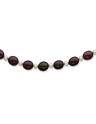 14k White Gold Black & White Freshwater Cultured Pearl Necklace