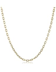 14k Italian Yellow Gold .50mm Rectangular Rolo Link Chain Necklace