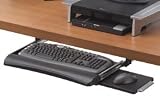 Keyboard Drawer with Retractable Mouse Station, Black/Silver