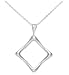 Jewelry : Sterling Silver Sculpted Open Square Pendant, 18'