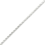 Sterling Silver 1.7mm Diamond-cut Rope Chain - 16 Inch