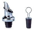 Chrome Wine Pourer with Stopper - Set of 2
