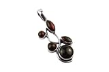 Silver Pendant 925 Sterling 5 Stones Rose Quartz,Multi,Garnet,Moonstone,Amethyst And Onyx