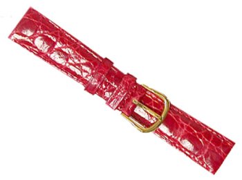 deBeer handcrafted in France  Gen Crocodile band with a soft hypo allergenic nu buck lining Red  Size 17 MM