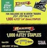 Arrow Fastener 214 1/4-Inch JT21 Staples (1,000-Pack)