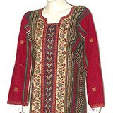 Womens Dress - Tunic Caftans Dress Long Sleeve Evening Gown Multicolored Size M (kftn475)