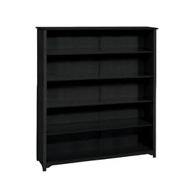 Oxford 48 Inch Black Five - Shelf Open Bookcase, FIVE-SHELF 48W, BLACK