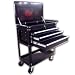 Heavy Duty Portable Tool Chest &amp; Service Cart 4+ Drawers - 600 LB Capacity, Jet Black