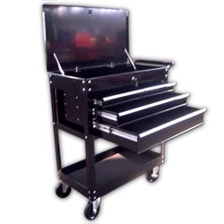 Tools: Heavy Duty Portable Tool Chest & Service Cart 4+ Drawers 600 LB Capacity, Jet Black
