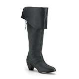 Exotic High Heels - Maiden-2025, 2 1/2" Stack Heel Ladies Pirate Boot in Pu or Leather - Perfect for Halloween or Costumes