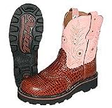 Ariat Ladies 'Gem Baby' Gator Print Fashion Boots Copper & Coral