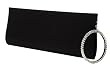 Satin Clutch, Rhinestone Rounded Handle, Evening Bag - Joyce (71 12811)