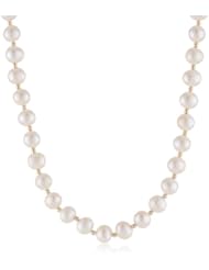White Potato Freshwater Cultured Pearl and 14k Gold Bead Endless Necklace, 30"