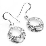 Winged Sterling Silver Spread Out Phoenix Wing Earrings