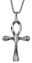 Sterling Silver Ankh Cross Pendant, 1 in. (25mm)