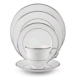 Lenox Opal Innocence Platinum-Banded Bone China 5-Piece Place Setting, Service for 1