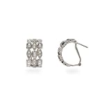 Designer Inspired CZ Sway Sterling Silver Hoops