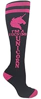 MOXY Socks Black with Pink Super Unicorn! Knee-High Fitness Socks